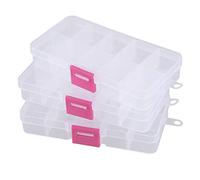 Kueohse Lot de 3 boîtes de rangement en plastique pour composants électroniques - 10 grilles