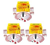 Kueohse Lot de 3 Stations de Verrouillage et D'Étiquetage pour Verrouillages Électriques Sécurisés, 6 Moraillons, 75 Étiquettes, Kit de Verrouillage et D'Étiquetage