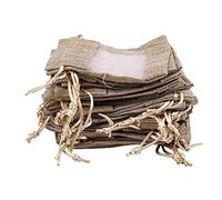 Kueohse Lot de 30 en lin et organza avec cordon de serrage - Cadeau de Noël - Pour café, grains de café, bonbons, maquillage, - 10 x 14 cm