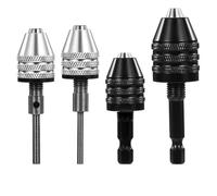 Kueohse Lot de 4 Adaptateurs Ronds Vers Hexagonaux 1/4 1/8 1/16 Pouces Adaptateur de Mandrin de Perceuse Sans Clé Mandrin de Perceuse Hexagonal pour Conversion de Visseuse à Percussion