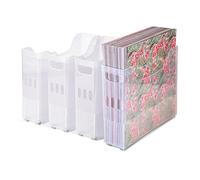 Kueohse Lot de 4 boîtes de rangement en plastique pour scrapbooking avec roues, pour papier de scrapbooking de 12 x 12 cm, installation facile et utilisation facile