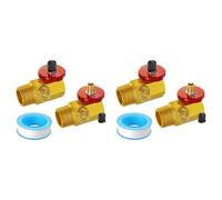 Kueohse Lot de 4 Collecteurs de Réservoir D'Air avec Orifice de Remplissage, Soupape de Sécurité et Réservoir NPT 1/2 Pouce X Tuyau NPT 1/4 Pouce X Jauge NPT 1/8 Pouce