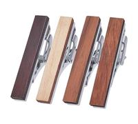Kueohse Lot de 4 pinces à cravate naturelles pour , tendance, personnalisées, pour mariage, anniversaire, affaires