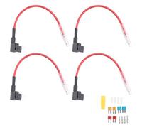 Kueohse Lot de 4 porte-fusibles plats 12 V-24 V avec faisceau de câbles