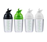 Kueohse Lot de 4 Shakers à Vinaigrette, 200 ML, Mélangeurs à Vinaigrette, Noir, Blanc et Vert