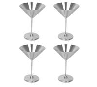 Kueohse Lot de 4 verres à cocktail en acier inoxydable, incassables, durables, polis et brillants