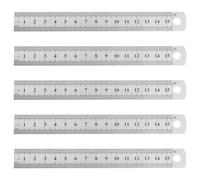 Kueohse Lot de 5 règles droites en acier inoxydable double face marquées 15 cm