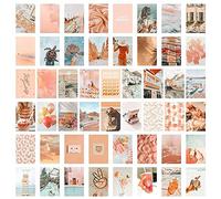 Kueohse Lot de 50 images esthétiques Peach Beach pour collage mural Style bohème Collage Imprimé Salles Couleur sarcelle Décoration de chambre pour filles