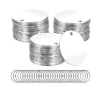 Kueohse Lot de 55 ébauches de poinçonnage en métal - 1,5 mm - Rondes - En acier inoxydable - Avec trou - Pour la fabrication de