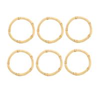 Kueohse Lot de 6 anneaux de serviettes en bambou faits à la main - Rustique naturel - Porte-serviettes - Anneaux - Décoration de table