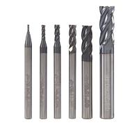 Kueohse Lot de 6 fraises à queue hélicoïdale à 4 flûtes pour acier - Diamètre : 1, 2, 3, 4, 6, 8 mm