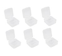 Kueohse Lot de 6 mini boîtes de rangement en plastique transparent pour collectionner de petits objets, perles, , cartes de visite