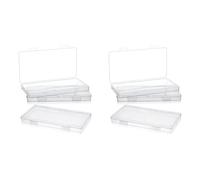 Kueohse Lot de 6 Mini Boîtes de Rangement Transparentes en Plastique, Boîtier Rectangulaire Vide avec Couvercle à Charnière pour la Collecte de Perles
