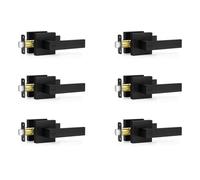 Kueohse Lot de 6 Poignées de Porte Noires Mates, Boutons de Porte Intérieure Sans Clé, Serrures à Levier de Porte D'Intimité pour Chambre à Coucher et Salle de Bain