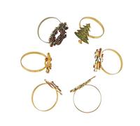 Kueohse Lot de 6 porte-serviettes de Noël pour fête de Noël, décoration de table