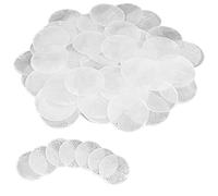 Kueohse Lot de 60 coquillages ronds Capiz avec 2 trous - Coquillages naturels ronds - Coquillages blancs pour carillons éoliens, fabrication de , décoration de