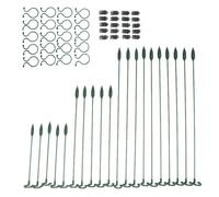 Kueohse Lot de 60 supports pour plantes - 20 paquets de tiges de fleurs (3 tailles), 20 clips pour plantes et 20 clips pour orchidées