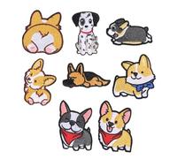 Kueohse Lot de 8 écussons brodés thermocollants pour vêtements - Motif chiens mignons