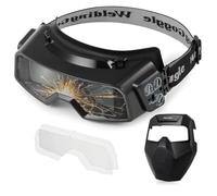 Kueohse Lunettes de Soudage à Teinte Automatique, Compatibles avec TIG MIG ARC, Lunettes de Sécurité de Teinte 4/5-9/9-13, Masque de Soudeur.