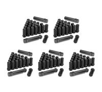 Kueohse M14X1.5 Écrous de Roue, 120 Pièces 14Mmx1.5 7 Spline Drive Awl Cone Écrous de Roue 2 Pouces de Long Noir avec 10 Clés à Douille