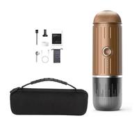 Kueohse Machine à Café Portable Électrique 2 en 1 pour Espresso et Chauffe-Eau Compatible avec Le Café Moulu et Les Capsules de Différentes Tailles, Marron