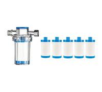 Kueohse Machine à laver Chauffage d'eau Douche Filtre à eau de douche Filtre purificateur d'eau à bouchon Facile à utiliser Bleu