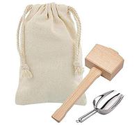 Kueohse Maillet Une Glace et Sac Une Glace - Marteau en Bois et Sac en Coton pour Glace PiléE, de Barman et Accessoires de Cuisine pour Outils de Bar
