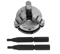 Kueohse Mandrin de Tour K01 50 Mini Mandrin de Tour à Centrage Automatique Outil de Tour à Bois à 3 Mâchoires