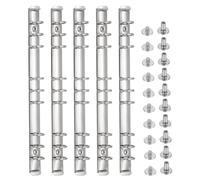 Kueohse Mécanismes de Reliure à Anneaux B5 à 9 Trous, Lot de 4 Pièces de Rechange pour Classeurs, 2 cm, Argent