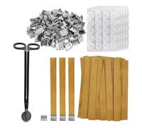 Kueohse Mèches en Bois pour la Fabrication de Bougies, Mèches de Bougie en Bois avec Accessoire pour Couper, Mèches en Bois Crépitantes Naturelles pour la Fabrication de Bougies DIY