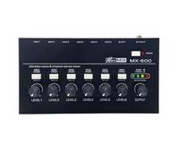 Kueohse Mélangeur de Ligne Stéréo à Très Faible Bruit à 6 Canaux, Mini Mélangeur de Son Professionnel, Alimentation Électrique DC5V, Opération Facile, Mélangeur Audio