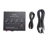 Kueohse MIC-60 Égaliseur 3 Bandes Préampli Micro Équilibré Préamplificateur de Microphone avec Câble CC et Câble 6,5 mm Installation Facile