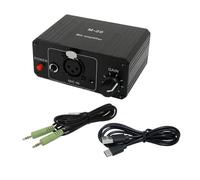 Kueohse Microphone Dynamique à Condensateur, Amplificateur de Microphone M-20 Audio 48 V, Alimentation Fantôme, Charge Noire pour Carte Son en Direct, Haut-Parleur D