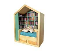Kueohse Mini Bibliothèque pour Mini Livres, Mini Bibliothèque Ornement Miniature, Cadeaux pour Les Amateurs de Livres
