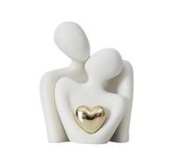 Kueohse Mini Couple Statue Sculpture Abstraite Meuble TV Décor Décor à Bibelots Couples Amour Bureau Show Pièces Blanc B