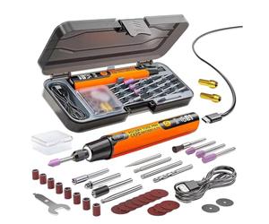 Kueohse Mini Meuleuse Électrique Sans Stylo de Gravure 3.7V 10000-16000r Outil Rotatif Micro Sans Perceuse Orange