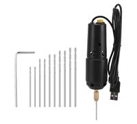 Kueohse Mini Perceuse pour la Fabrication de, Ensemble de Perceuses Électriques USB avec 10 Forets de 0,8 à 1,2 mm pour le Perçage de Moulage de Résine