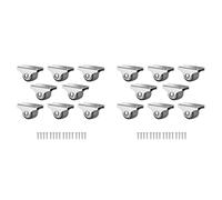Kueohse Mini Roulettes Fixes, Petites Roulettes à Profil Bas avec Vis, Roulettes Rigides en Caoutchouc Silencieuses pour Meubles, Paquet de 16