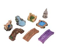 Kueohse Miniature étang BruCke Kit Figurines Miniature Fée Jardin Gnome Mousse Terrarium Cadeau DIY Ornement Jardin