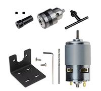 Kueohse Moteur 775 10000 Tr/Min DC 12V Tour 775 Moteur avec Mini Mandrin de Perceuse à Main et Support de de Fraiseuse