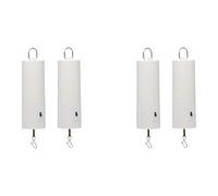 Kueohse Moteur à Vent à Piles pour Suspension, Décoration de Jardin, Sculptures D'Extérieur Blanches, Lot de 4