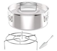 Kueohse Moule à Flan à Flaneras, Moule à Flan en Acier Inoxydable avec Couvercle - Machine à Flan pour Pot de 6 litres (3 QT, 8 QT Disponibles) - avec Support et Facile à Installer
