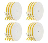 Kueohse Mousse Auto-Adhésif Joint de Fenêtre de Porte Joint de Porte Coupe-Froid, 6 mm de Large X 3 mm D'Épaisseur, 12 Pièces Chacun, Blanc