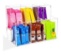 Kueohse Organisateur à Deux Niveaux en Acrylique pour Sachets de, Idéal pour Les Mélanges en Poudre Aromatisants et Hydratants, Rangement pour Placard de Cuisine.