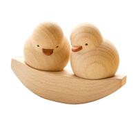 Kueohse Ornement en Bois Statue Canard Sculpté à la Main Sculpture Animale Mignon Décoration D'Intérieur Accent Décoratif