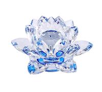 Kueohse Ornements de fleurs en cristal bleu - Lotus - Décoration intérieure - Cristal - Verre - Lotus - Créatif (petit)