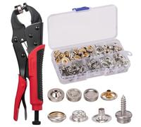 Kueohse Outil de Fixation à Pression Robuste, Kit de Boutons-Pression Réglables avec 3 Matrices, pour Housse de Bateau, Cuir, Tissu, Bricolage
