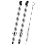 Kueohse Outil de Perfusion de Trou de Paille en Acier Inoxydable 2 Pack avec Pinceau pour Couvercles en Plastique Couptes de Limonade