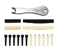 Kueohse Outil D'Extracteur de Dissolvant de Traction D'Extracteur de Broches de Pont de Guitare avec 2 éCrous de Selle de Guitare et 12 Broches de Pont de Guitare