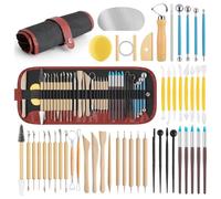 Kueohse Outils de Poterie pour la Sculpture, Kit D'Outils en Argile pour la Sculpture, Ensemble D'Outils en Céramique pour le Modelage, Kits D'Outils en Céramique pour Four à Poterie, Installation Fac